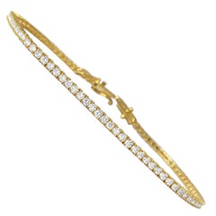 3.08ct VVS Diamond Tennis Bracelet Unisex in 10k Yellow Gold