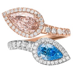 3.08t cw Toi & Moi Platinum and Rose Gold 18k Statement Ring