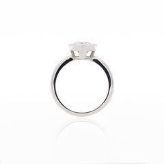 3.09 Carat Diamond Pear-Cut Bezel Set White Gold Solitaire Engagement Ring