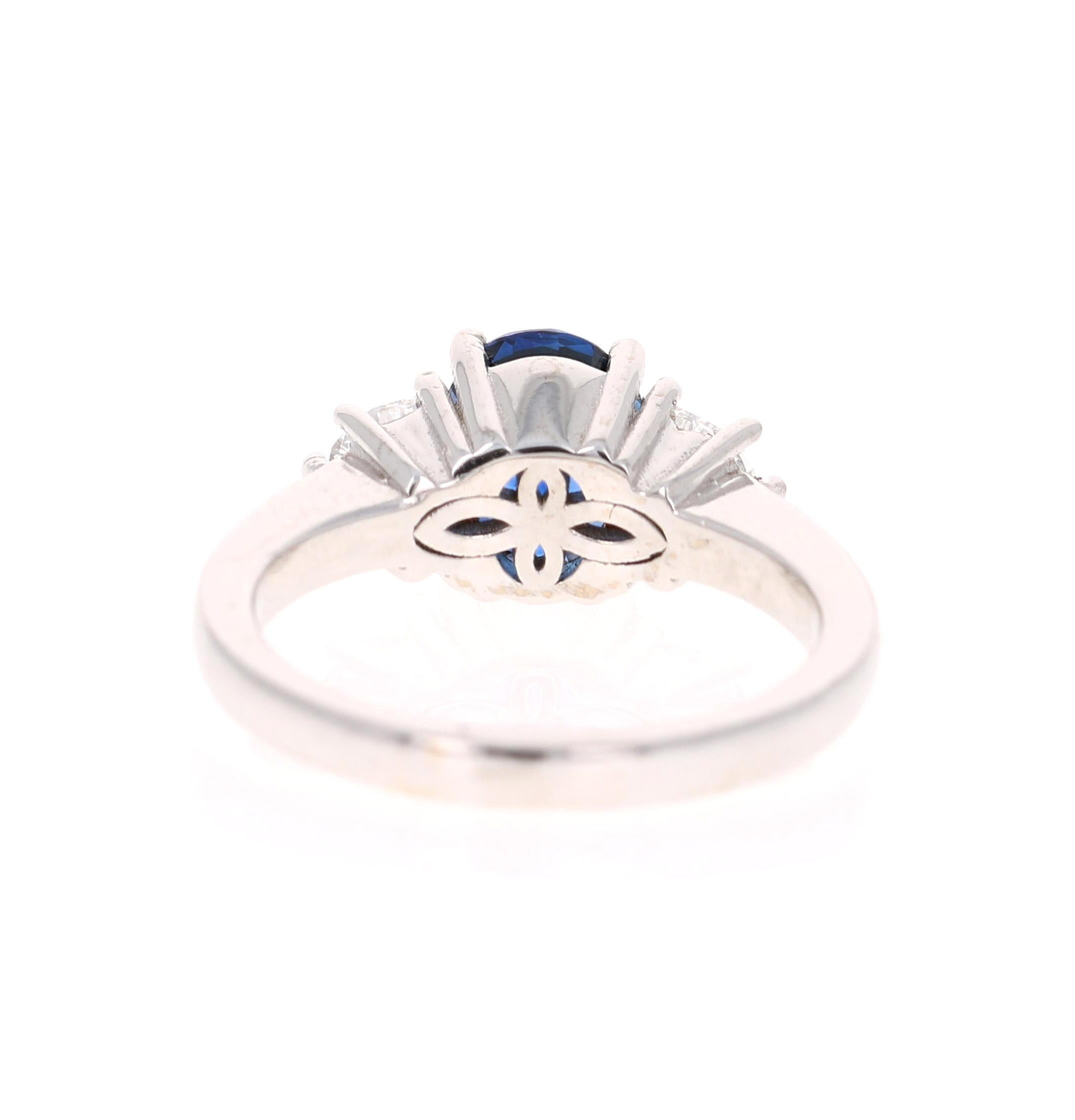 Oval Cut 3.09 Carat GIA Certified Sapphire Diamond 18 Karat White Gold Engagement Ring
