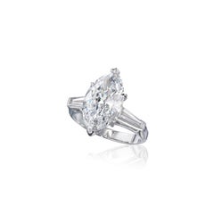 3.09 Carat Marquise Statement Brilliant White 18K Gold Royalty Signature