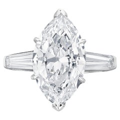 3.09 Carat Marquise Statement Brilliant White 18K Gold Royalty Signature