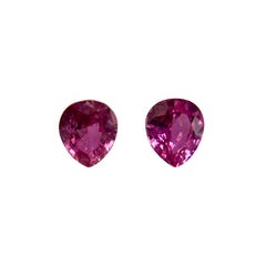 3.09 Carat Pink Sapphire, Diamond & White Gold Earrings