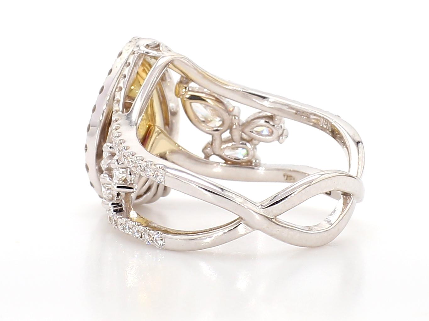 Cocktailring mit 3,09 Karat rotem Turmalin und farblosem Diamant, gefasst in 18 Karat Gold. (Tropfenschliff) im Angebot