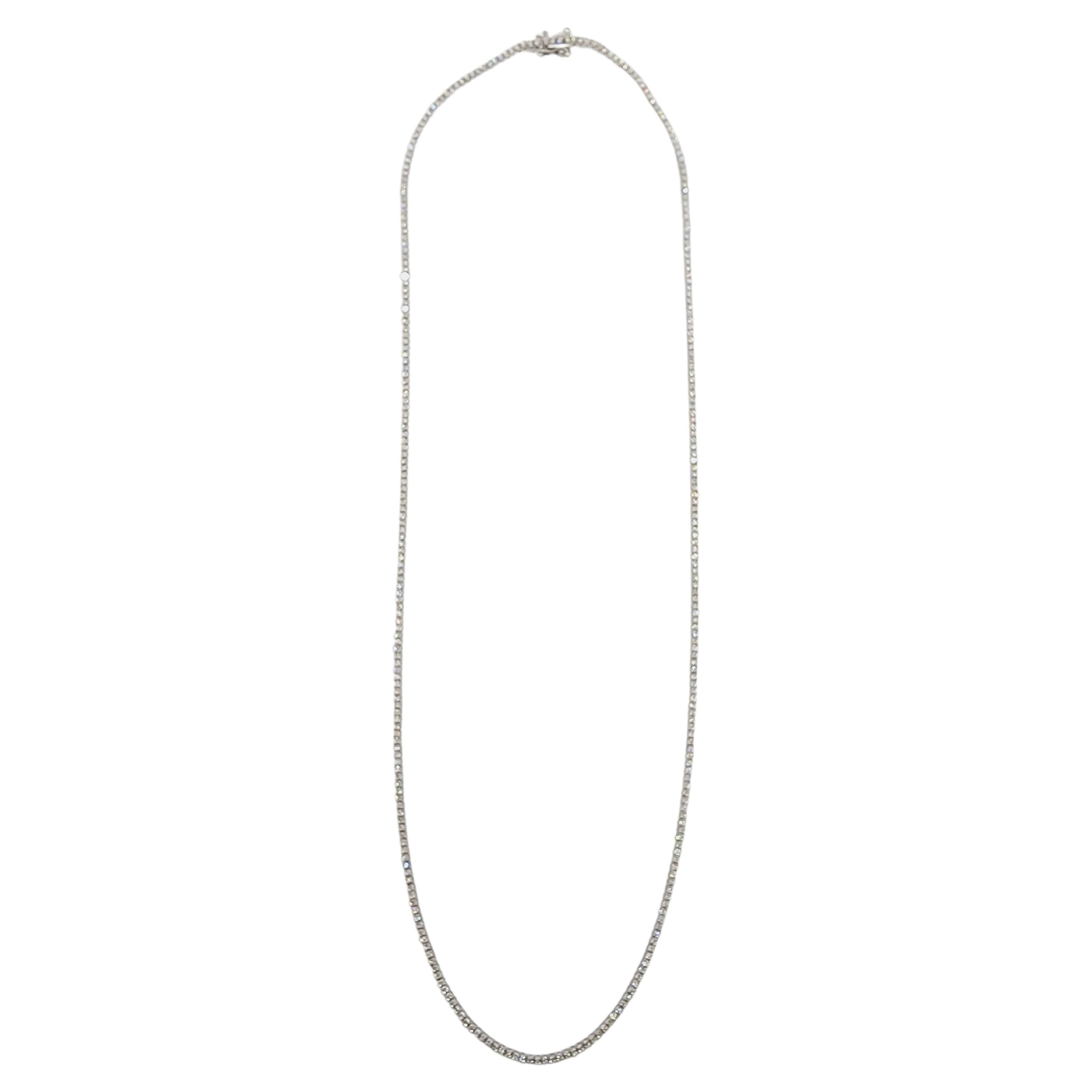 3.10 Carat Round Brilliant Cut Diamond Tennis Necklace 14 Karat White Gold 20

