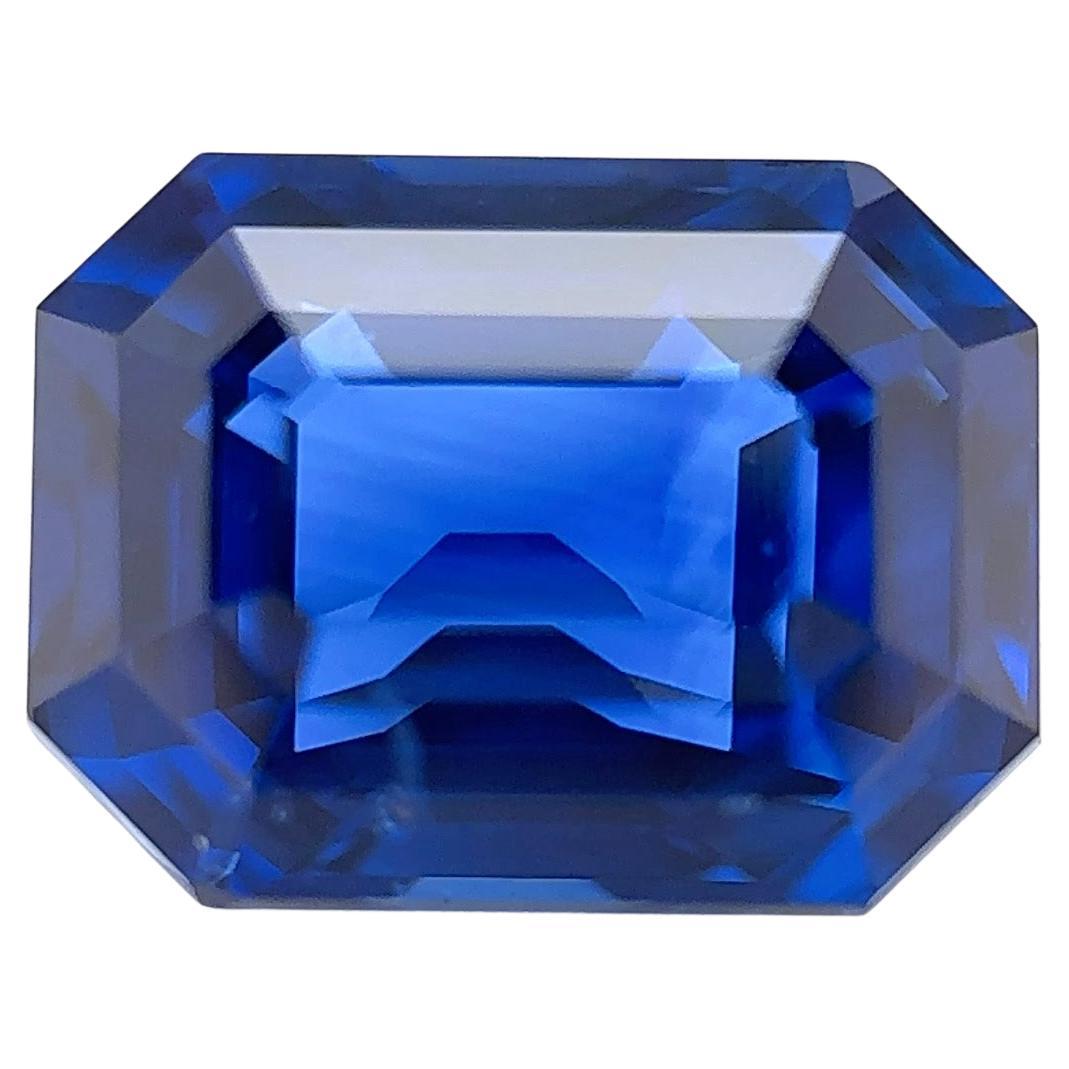 3.09 Carat Royal Blue Natural Sapphire Loose Stone Octagon(Customization Option) For Sale