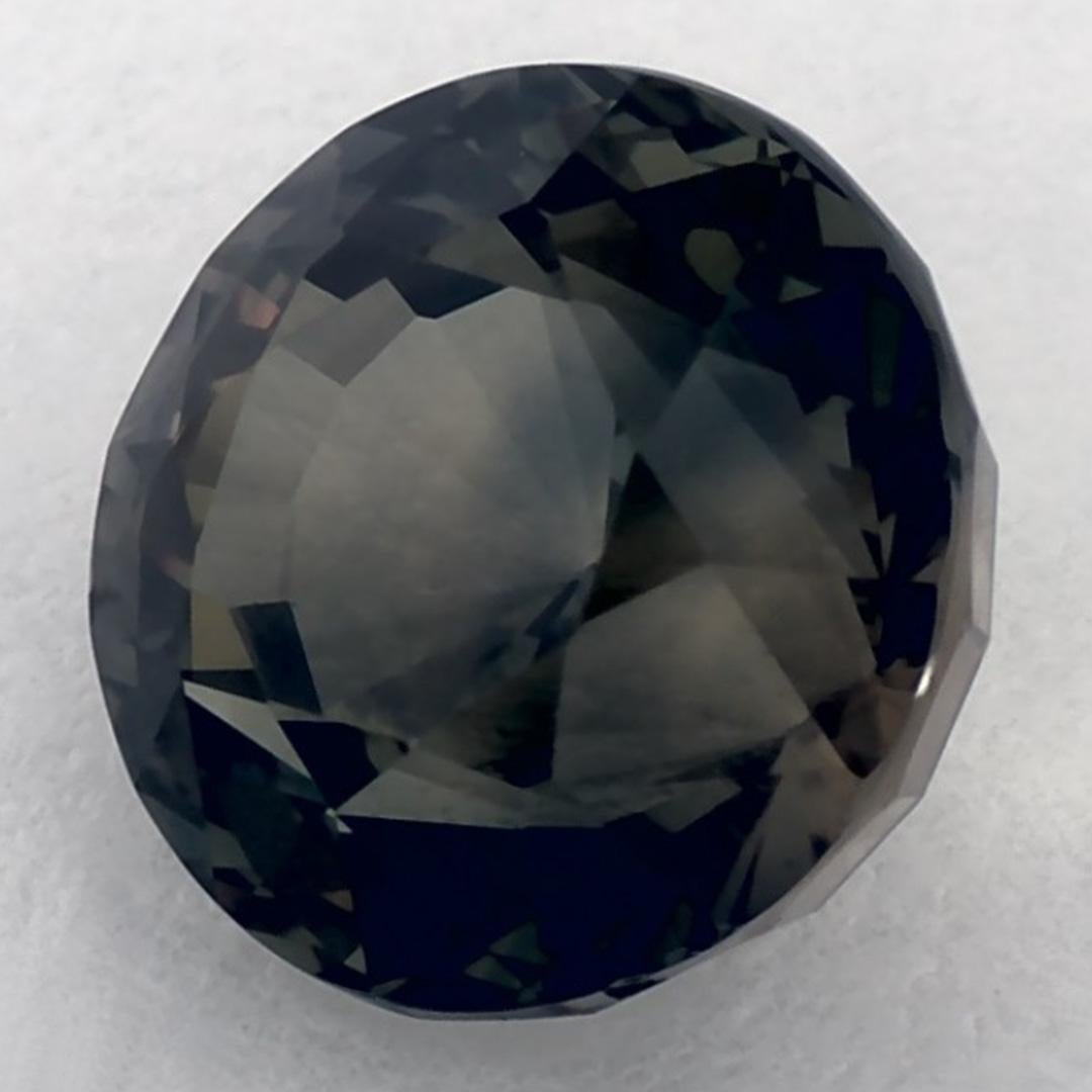 Taille ronde 3.09 Ct Green Sapphire Round Loose Gemstone (Saphir vert rond en vrac) en vente