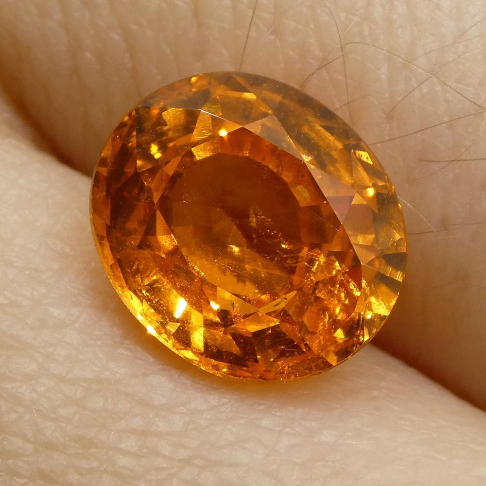 3.09 ct Oval Vivid Fanta Orange  Spessartite/Spessartine Garnet For Sale 4