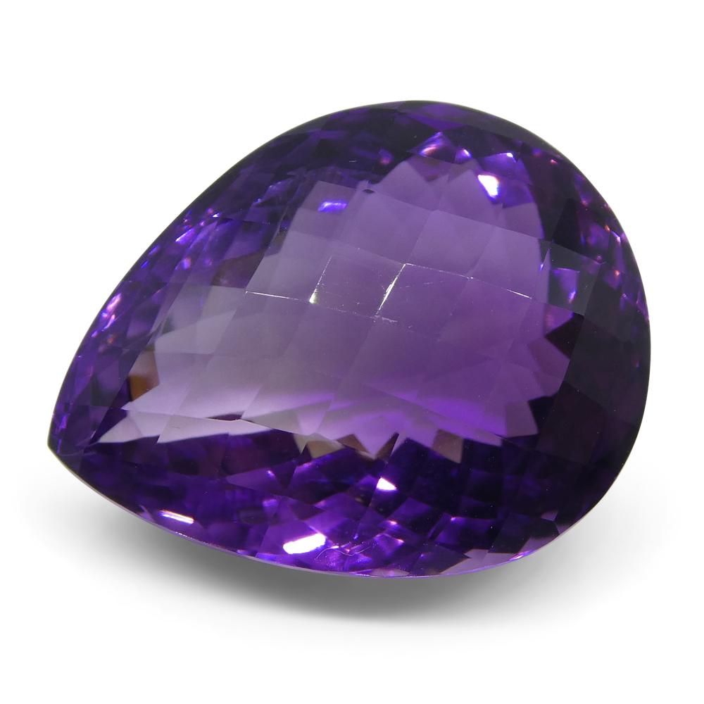 30.9 ct Pear Checkerboard Amethyst In New Condition For Sale In Toronto, Ontario