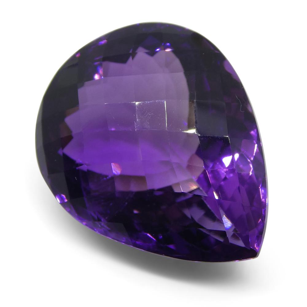 30.9 ct Pear Checkerboard Amethyst For Sale 1