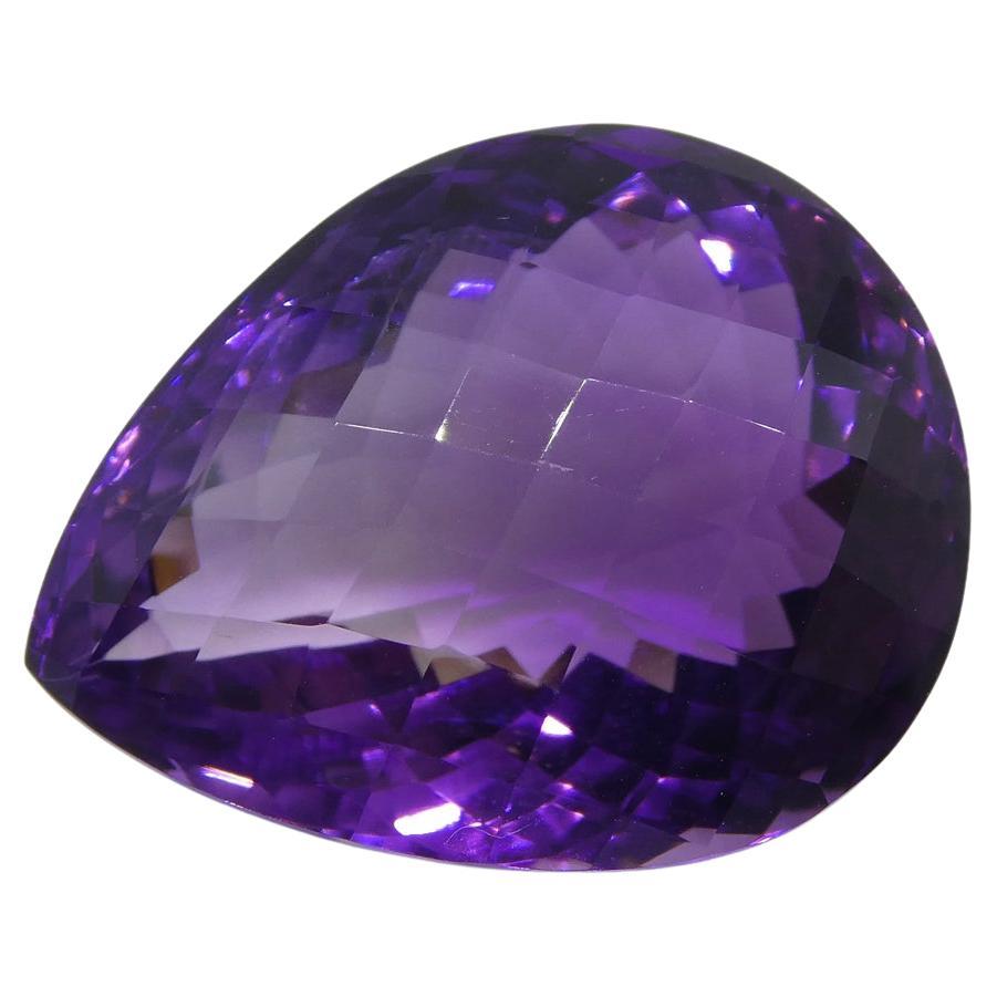 30.9 ct Pear Checkerboard Amethyst For Sale