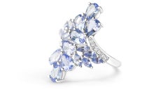 Natural Tanzanite Ring 925 Sterling Silver December Birthstone Bridal Ring