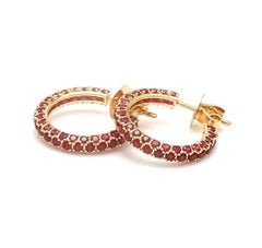 3.09 CTS Natural ruby earrings in 14k gold