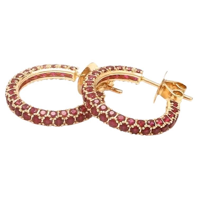 Pendientes de zafiro rosa natural en oro de 14 quilates