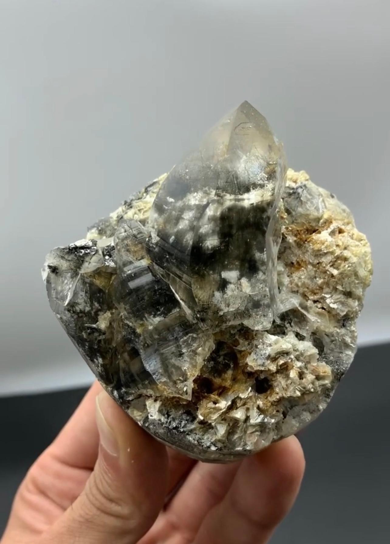 309 Grams Pointed Terminated Rutile Quartz Crystal On Matrix From Pakistan For Sale 3