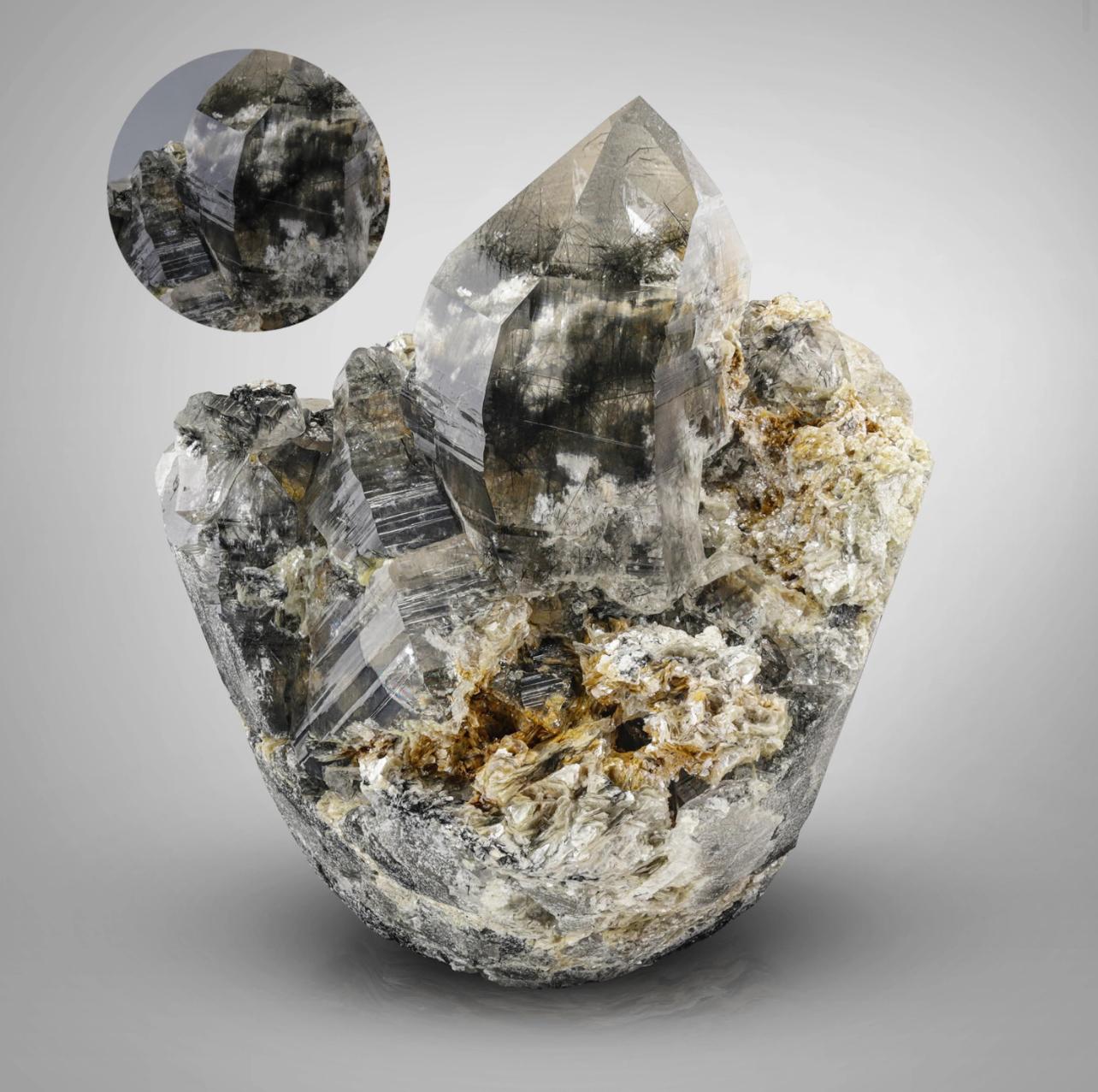 309 Grams Pointed Terminated Rutile Quartz Crystal On Matrix From Pakistan For Sale 5
