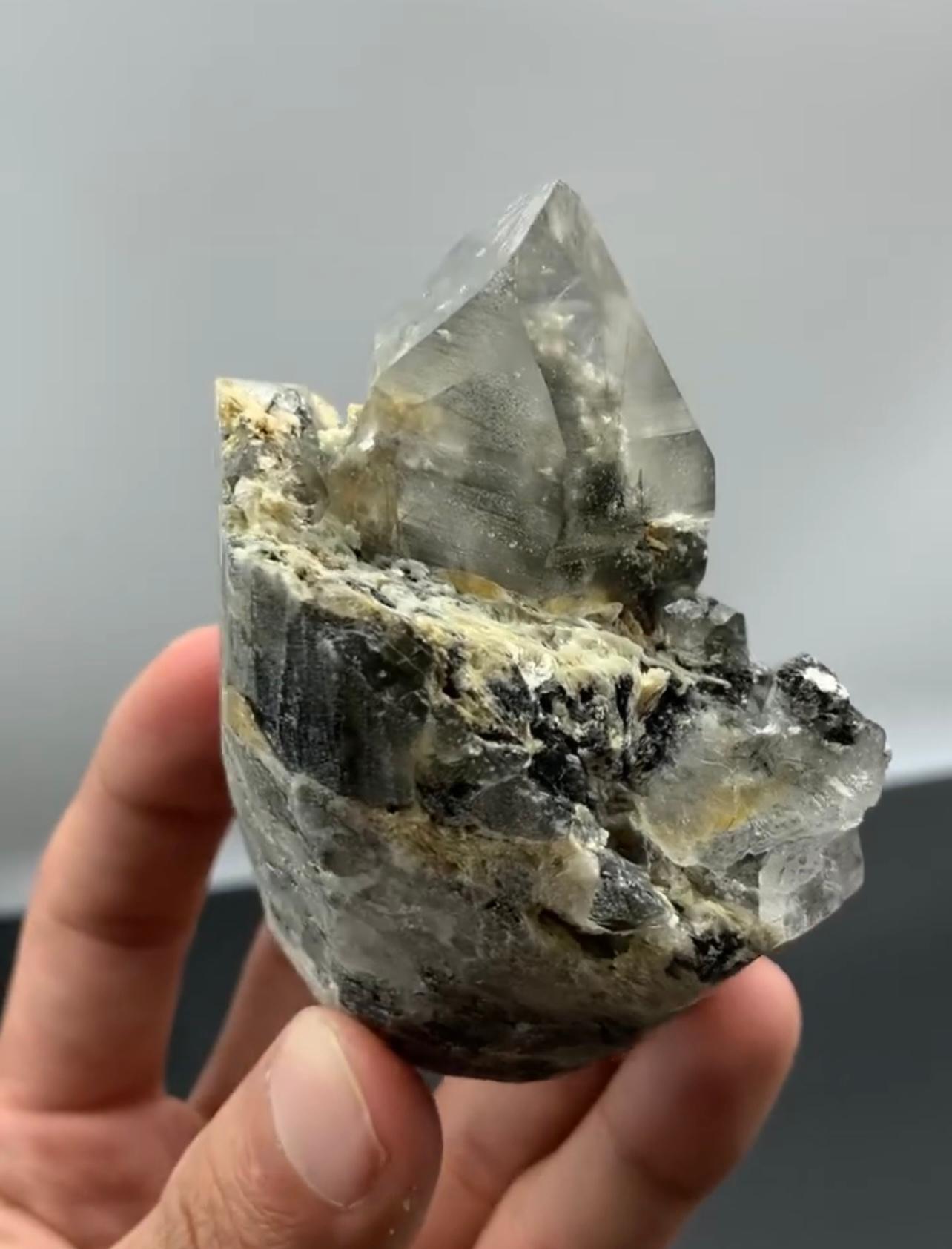 Adam Style 309 Grams Pointed Terminated Rutile Quartz Crystal On Matrix From Pakistan For Sale