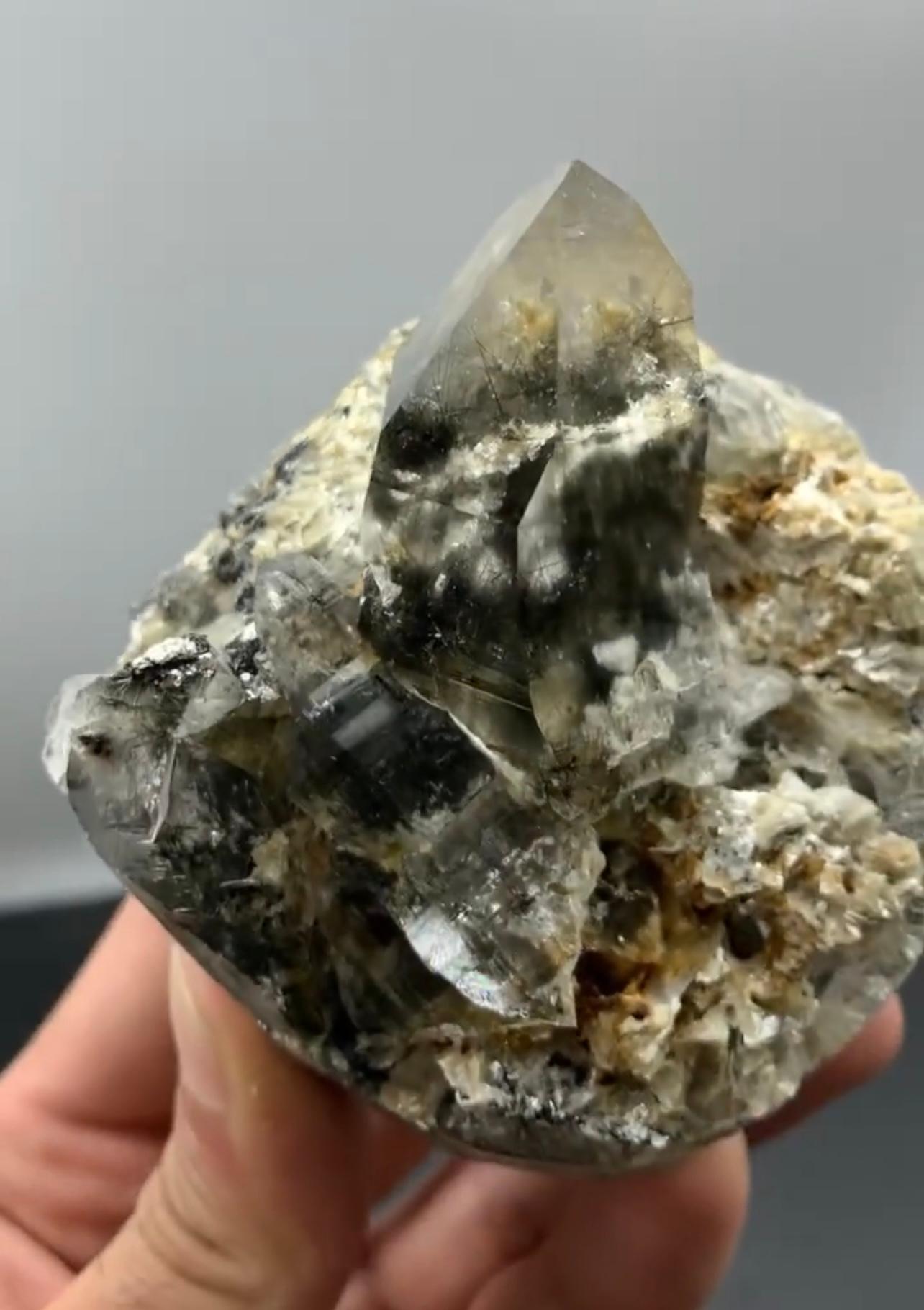 Other 309 Grams Pointed Terminated Rutile Quartz Crystal On Matrix From Pakistan For Sale