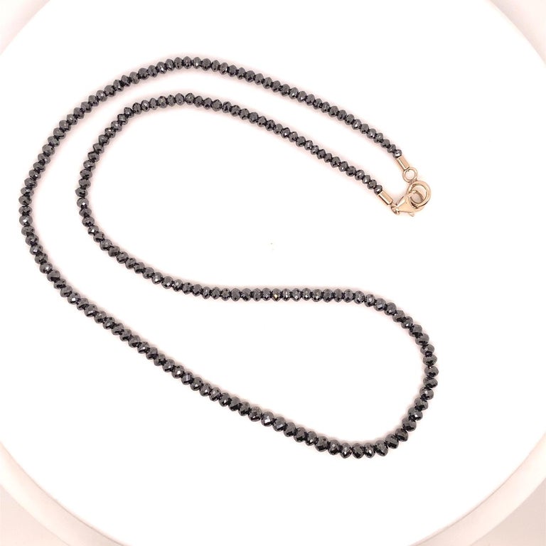 30.95 Carat Faceted Black Diamond Necklace with a White Gold Clasp For Sale  at 1stDibs