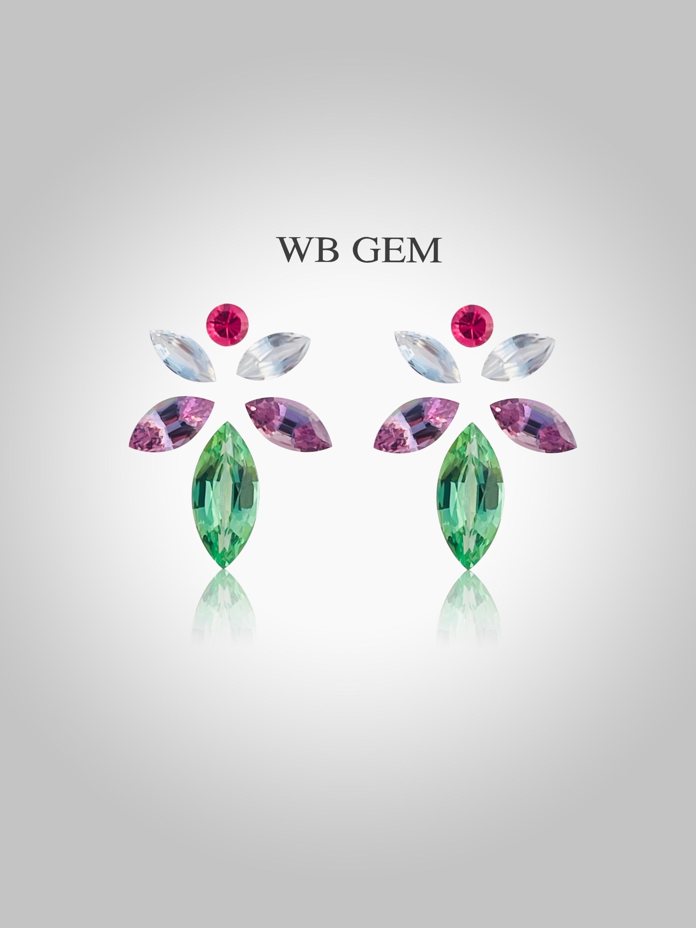 3.09ct beauty natura tsavorite green garnet Jedi spinel sapphire earring ready For Sale 2