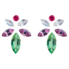 3.09ct beauty natura tsavorite green garnet Jedi spinel sapphire earring ready