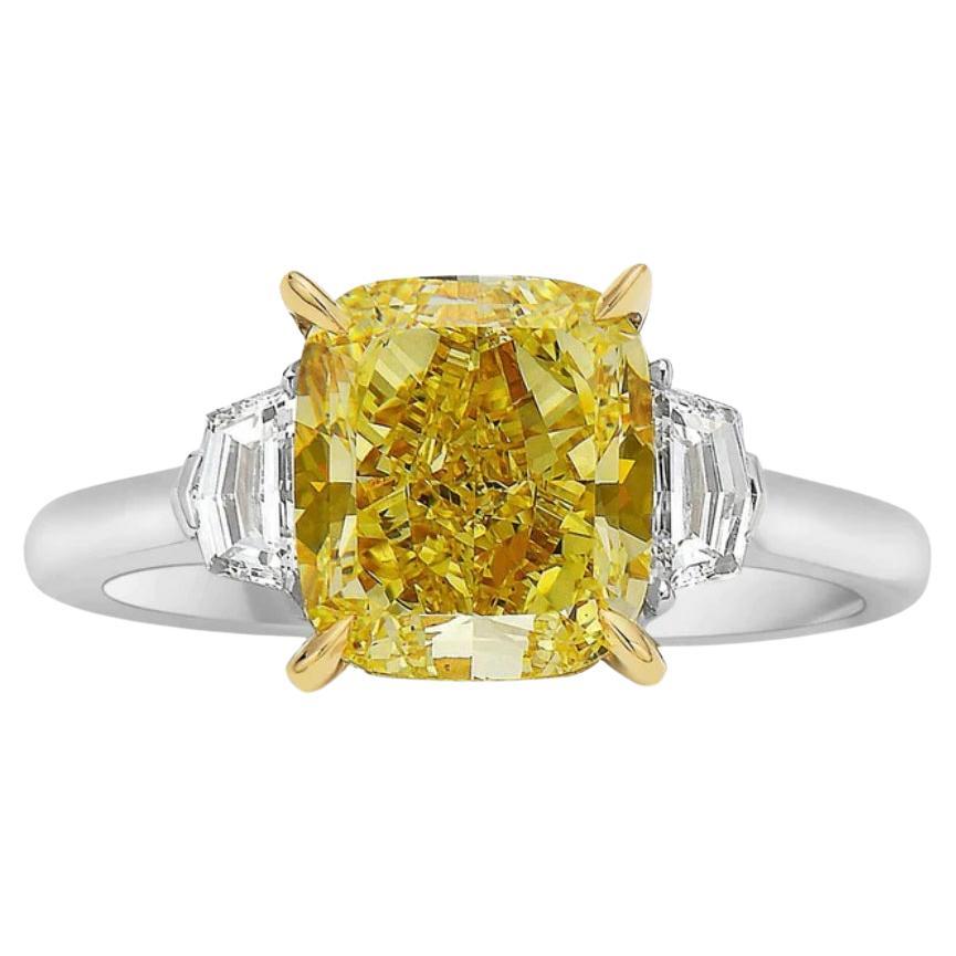 3.04ct Fancy Light Brownish Yellow Radiant VS1 GIA Ring at 1stDibs ...