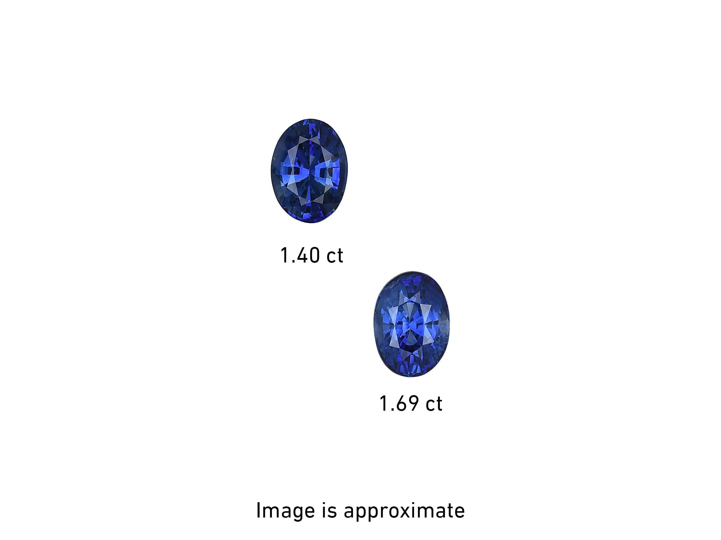 3.09ct GIA certified, Ceylon oval Blue Sapphire platinum earrings. In New Condition For Sale In Los Angeles, CA