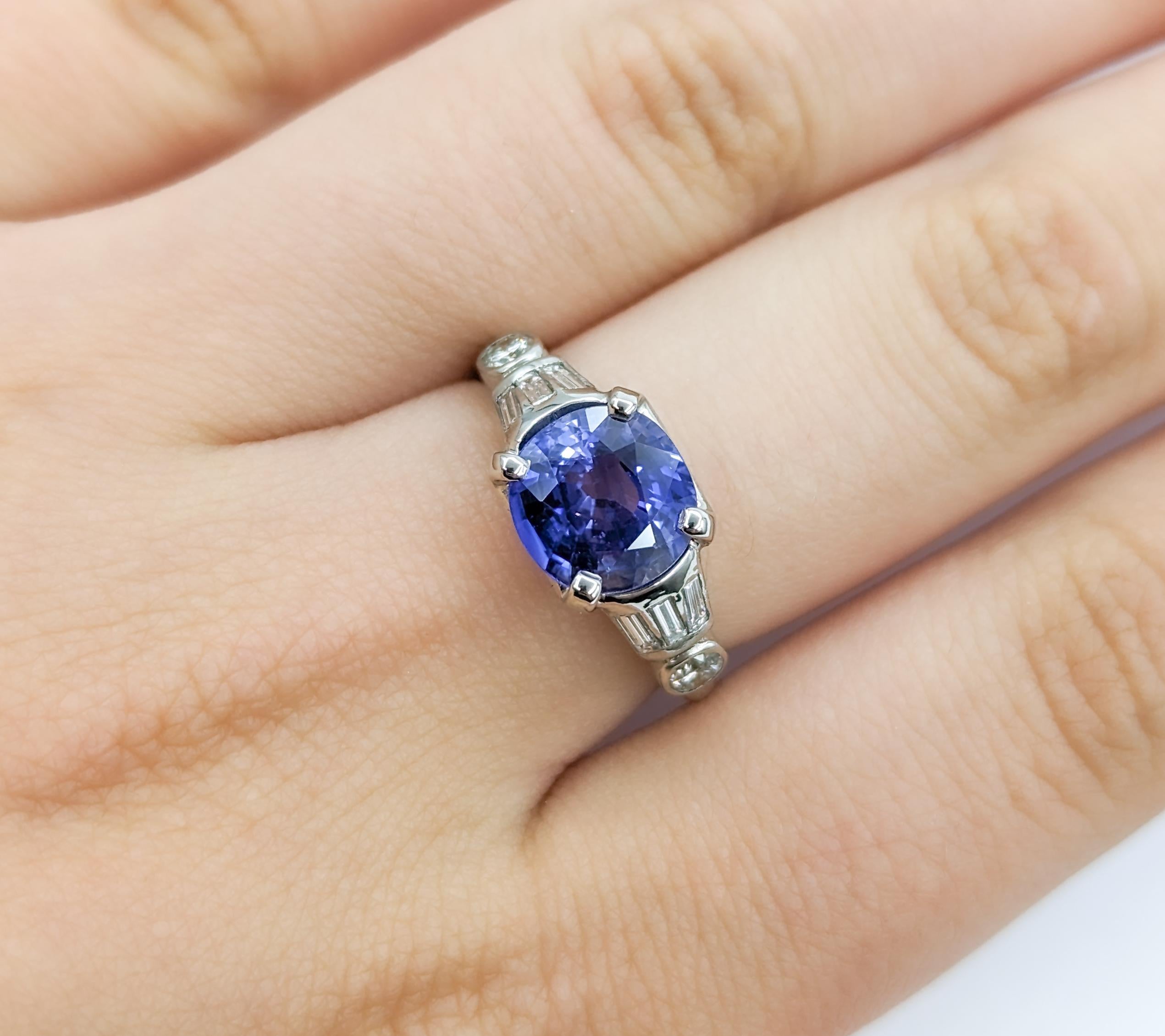 3,09ct Indigo Saphir in Platin Damen