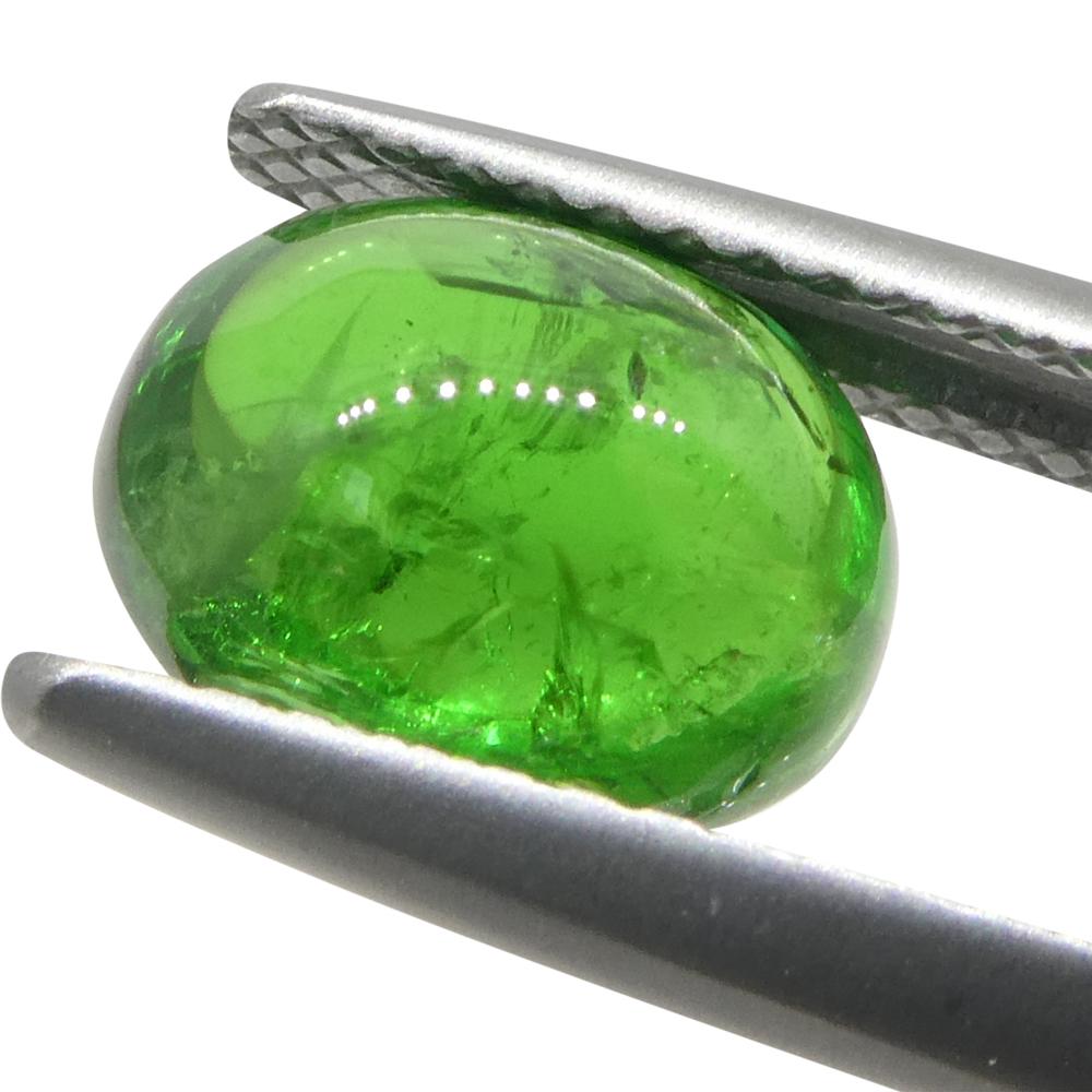 Granato ovale cabochon di tsavorite verde del Kenya, 3.09ct, non riscaldato in vendita 6