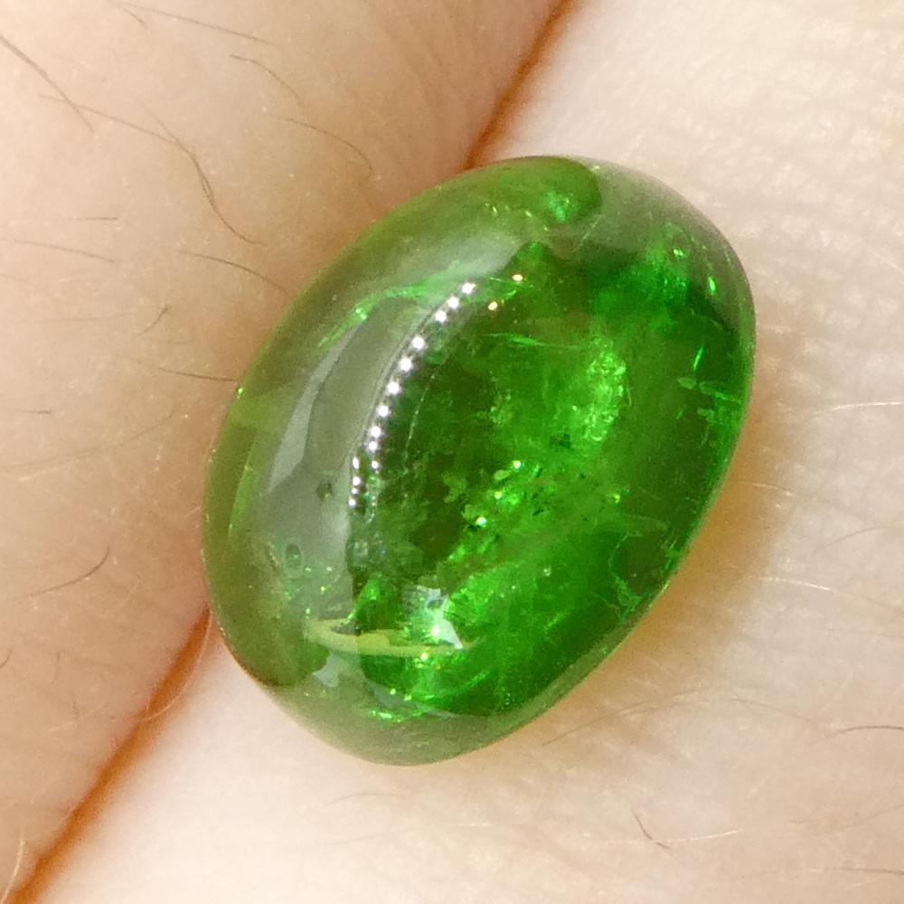 Granato ovale cabochon di tsavorite verde del Kenya, 3.09ct, non riscaldato in vendita 7