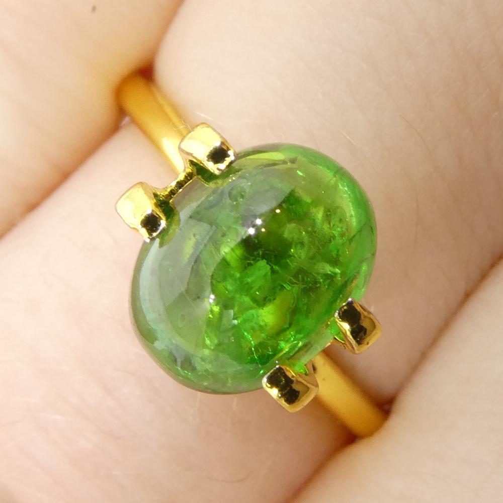 Granato ovale cabochon di tsavorite verde del Kenya, 3.09ct, non riscaldato in vendita 9