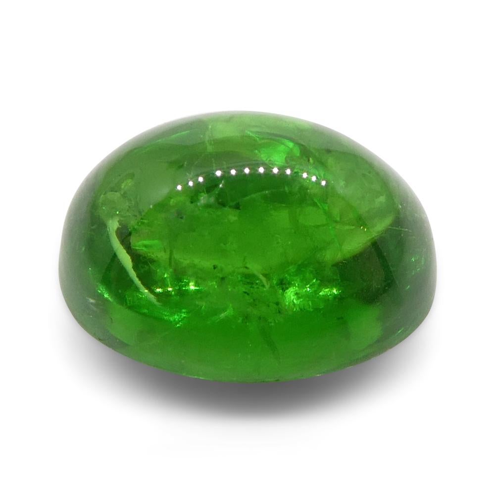 da uomo o donna Granato ovale cabochon di tsavorite verde del Kenya, 3.09ct, non riscaldato in vendita