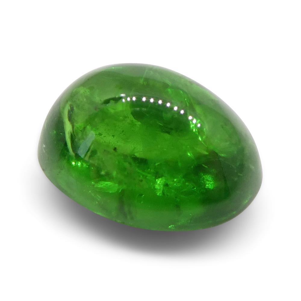 Granato ovale cabochon di tsavorite verde del Kenya, 3.09ct, non riscaldato in vendita 1
