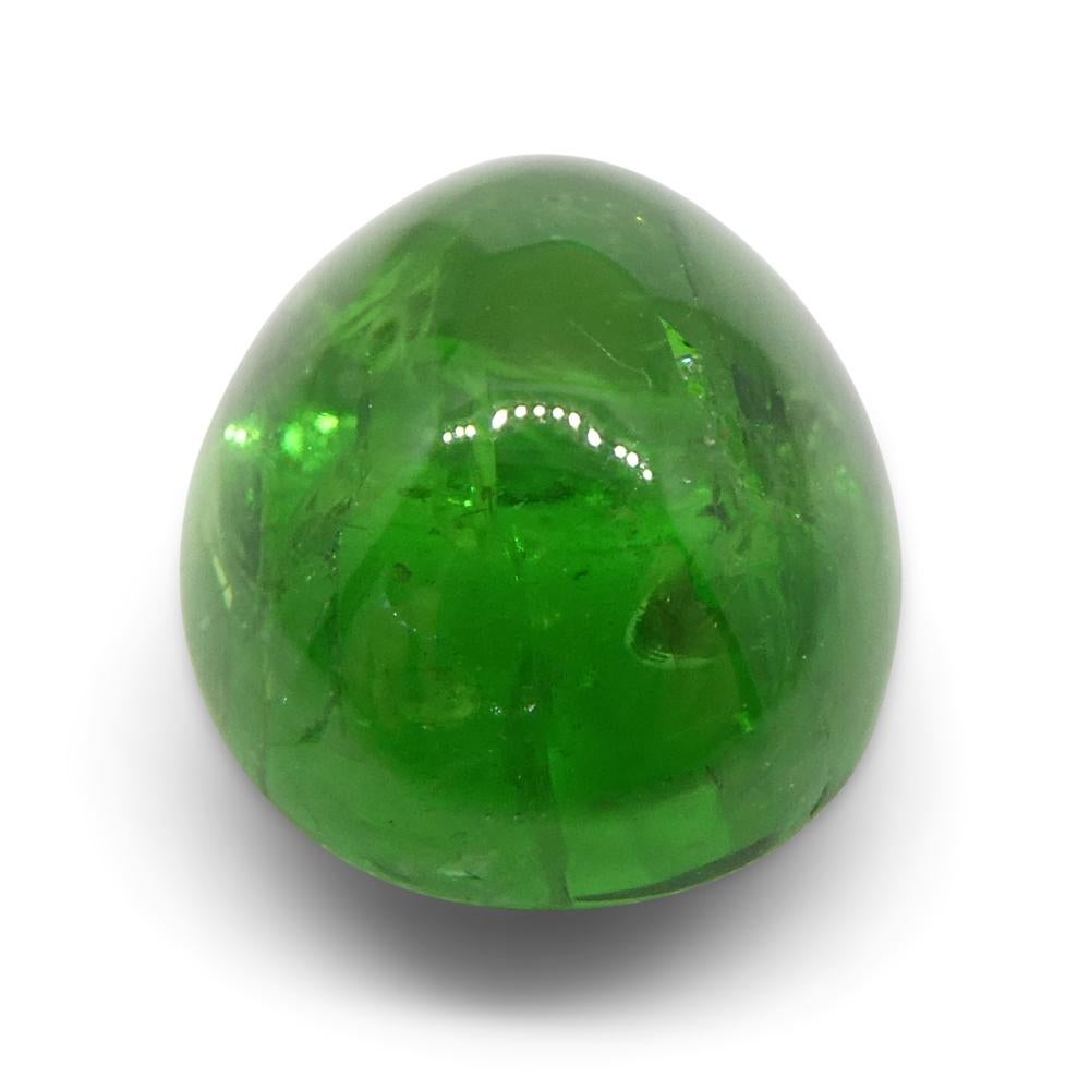 Granato ovale cabochon di tsavorite verde del Kenya, 3.09ct, non riscaldato in vendita 2