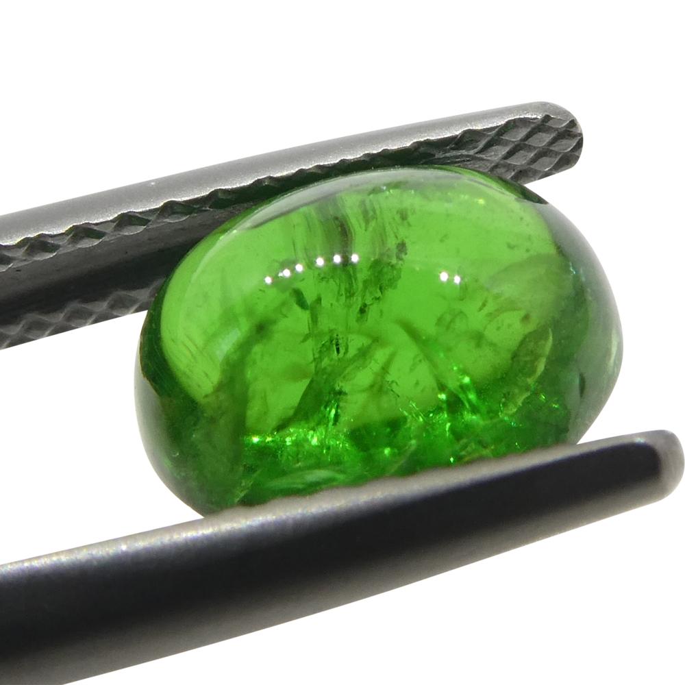 Granato ovale cabochon di tsavorite verde del Kenya, 3.09ct, non riscaldato in vendita 4