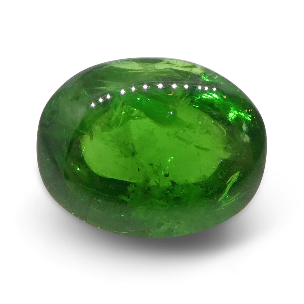 Granato ovale cabochon di tsavorite verde del Kenya, 3.09ct, non riscaldato in vendita 5