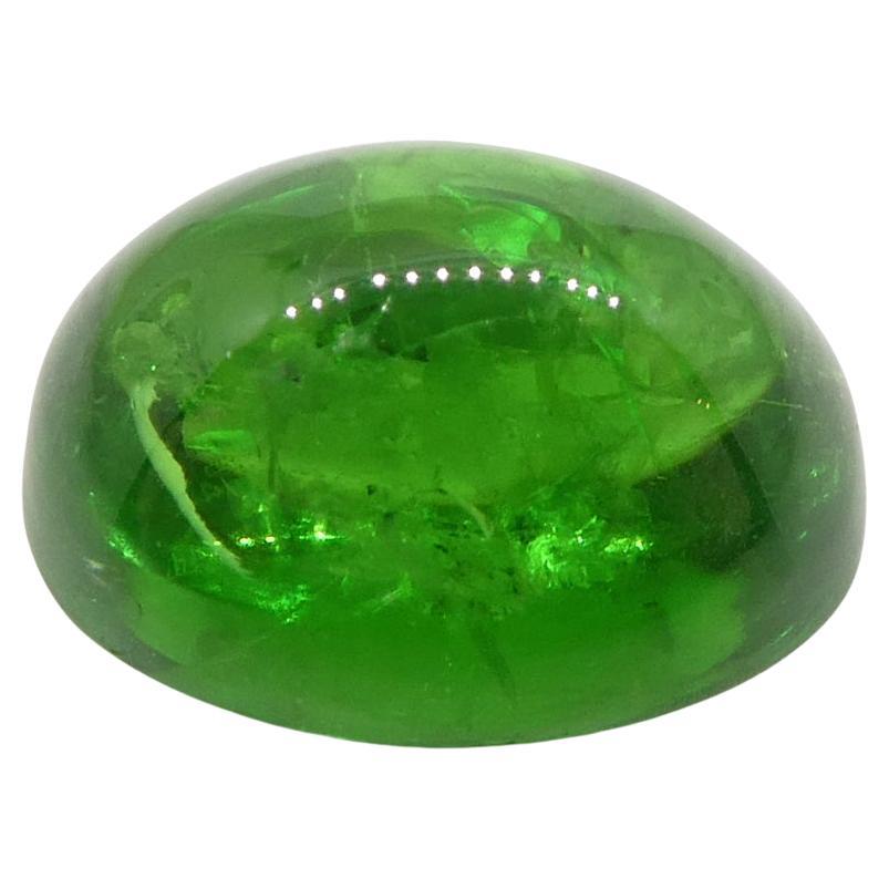 Granato ovale cabochon di tsavorite verde del Kenya, 3.09ct, non riscaldato