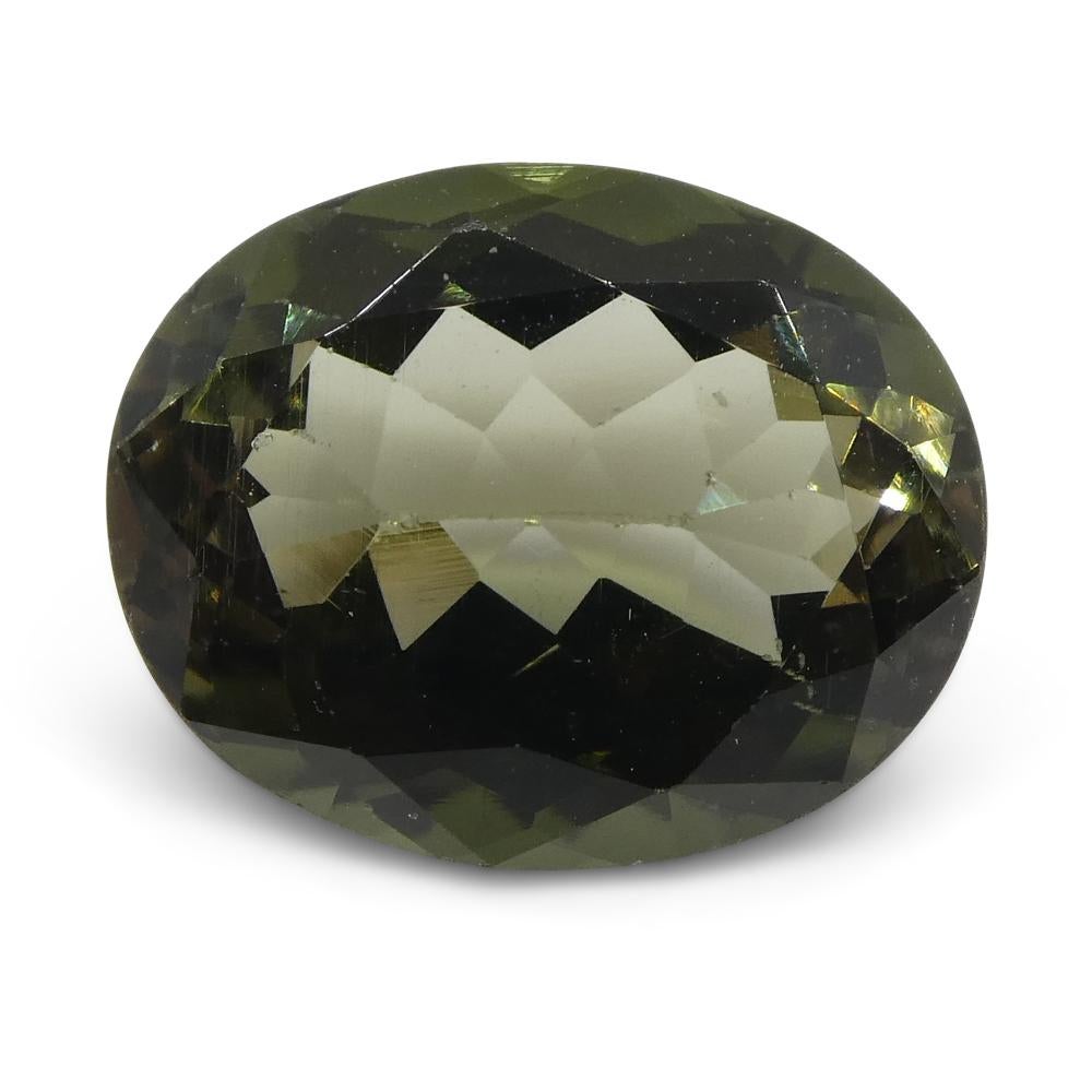 3.09ct Oval Olive Green Tourmaline For Sale 1