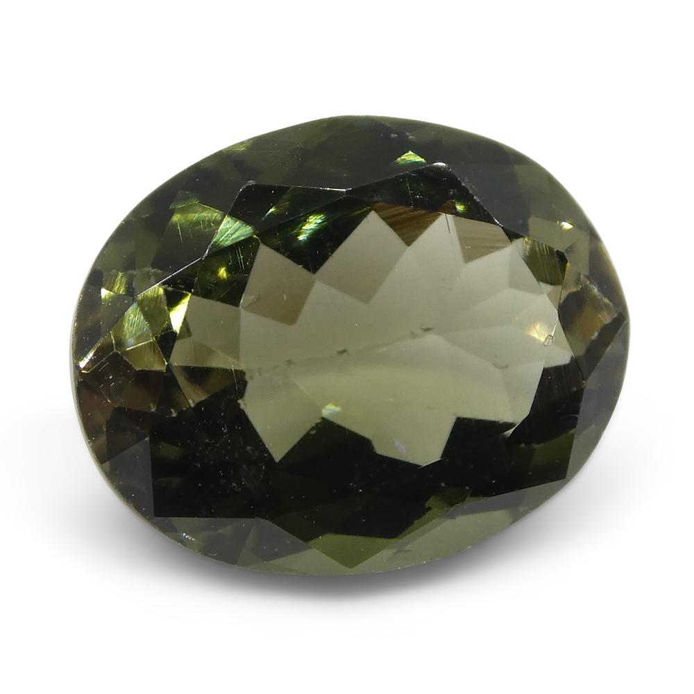 3.09ct Oval Olive Green Tourmaline For Sale 2