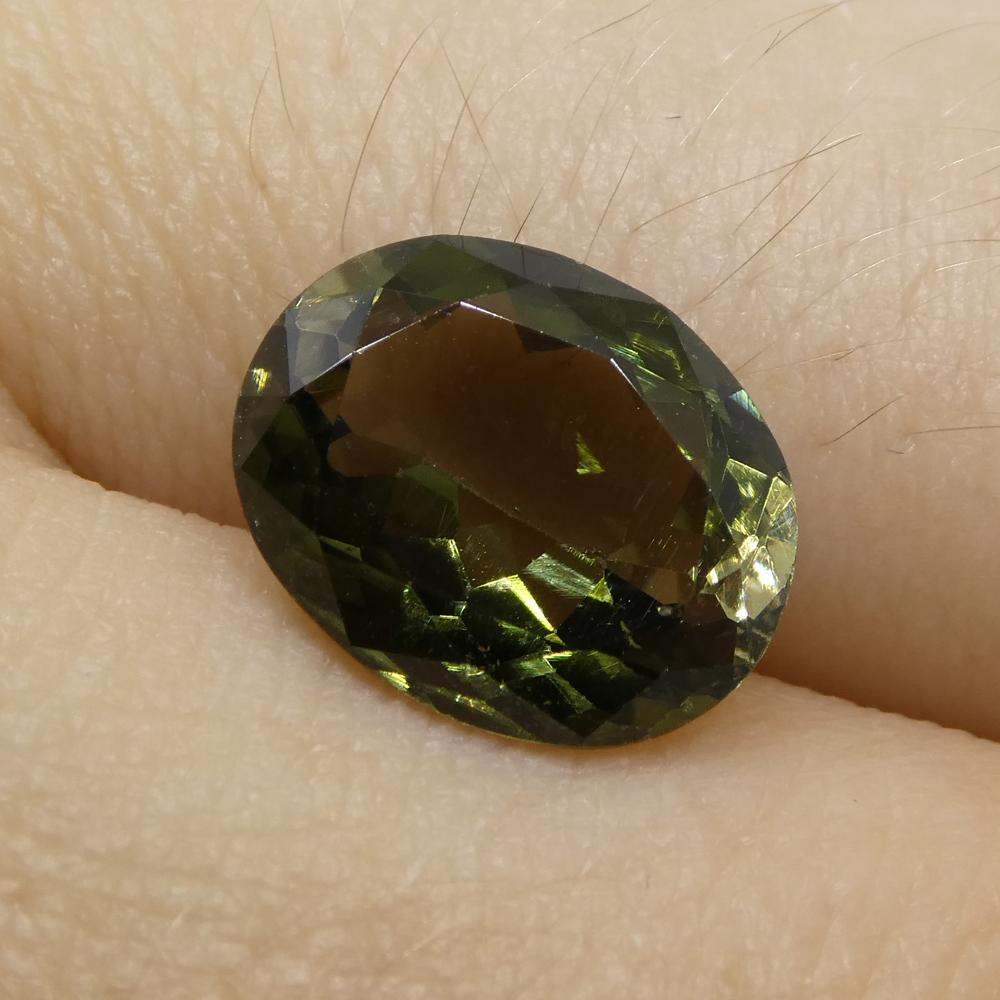 3.09ct Oval Olive Green Tourmaline For Sale 4