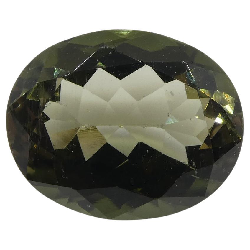 3.09ct Oval Olive Green Tourmaline For Sale