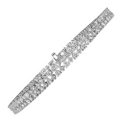 3.09ct Round Brilliant Cut Diamond Double Row Tennis Bracelet in 18k White Gold