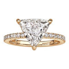 3.09ct Trillion Cut Lab Grown Diamond Engagement Ring