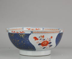 Large Antique Kangxi Lily and Peony Bowl Imari Colour Chinese