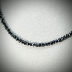 30ct Black Diamond Necklace, 18k yellow gold clasp