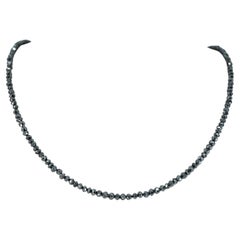 30ct Black Diamond Necklace, 18k yellow gold clasp