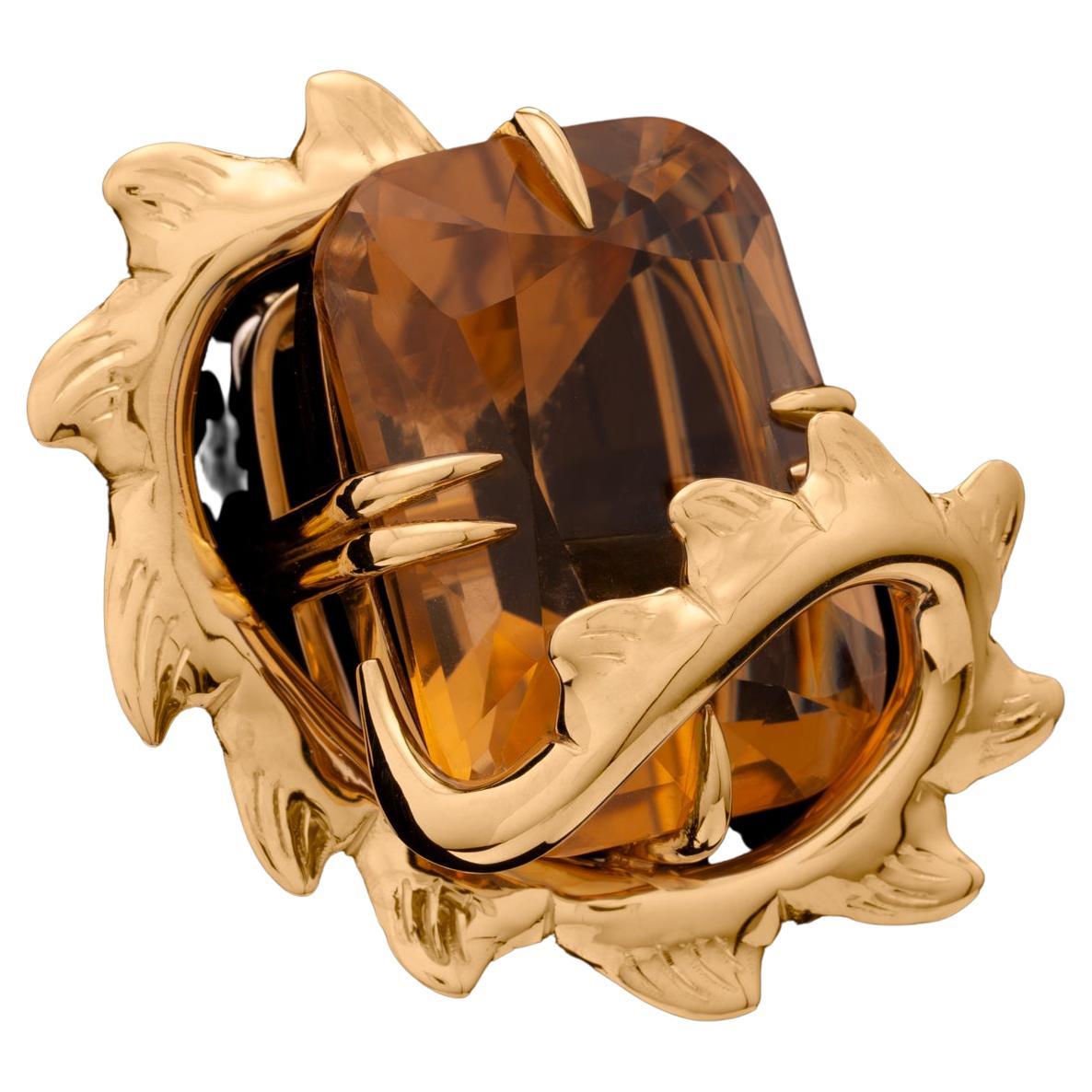 30ct Golden Citrine Croc Tail Brooch/ pendant

This is a multifunctional jewel to be worn multiple ways. 

As a Brooch or pendant

*Please contact for necklace options available for extra fee*

Double pin at the back.

Elongated cushion cut Citrene