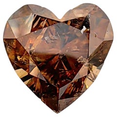 Diamante sciolto da 3,0 ct, certificato IGI, naturale, colore marrone-arancio intenso, forma a cuore