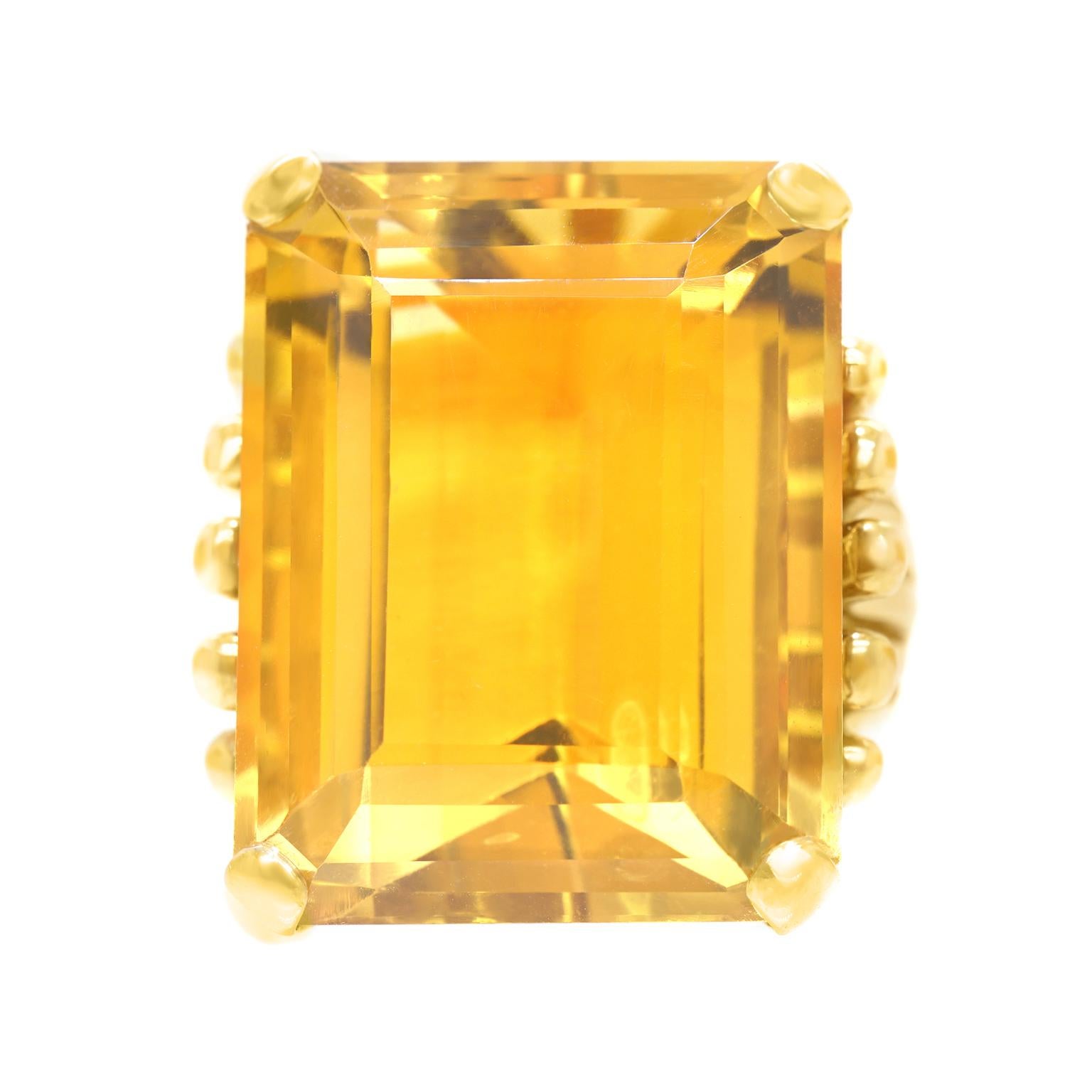 Women's 30 Carat Modernist Citrine Ring by Weber & Cie