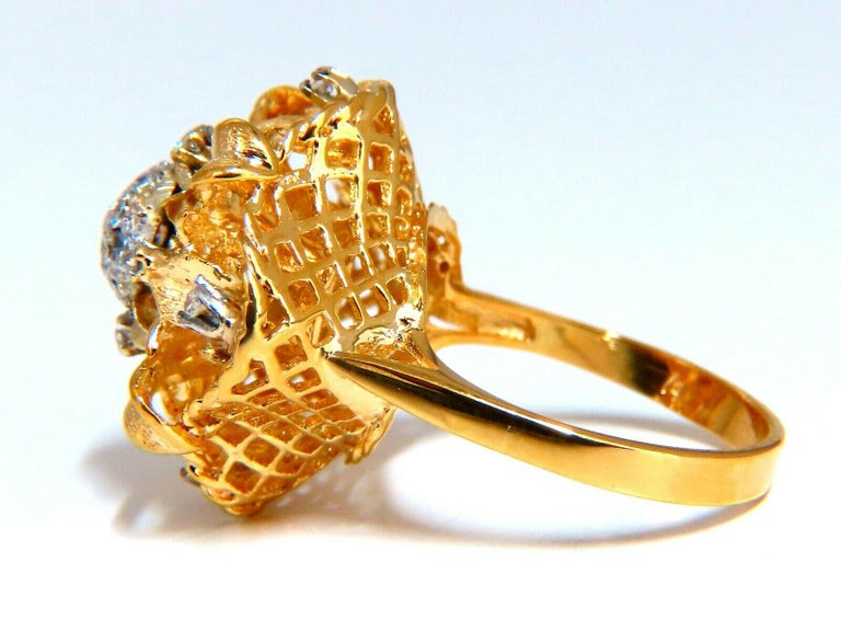 .30ct Natural Diamonds Filigree Curling Ring 14kt For Sale at 1stDibs